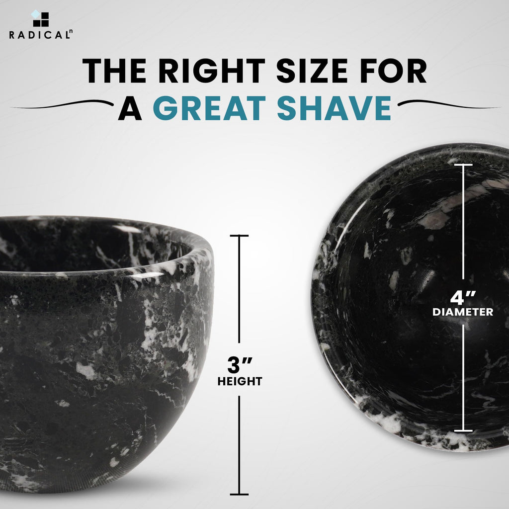 Radicaln Marble Shaving Bowl 3" Inch Marinara Handmade Shave Soap Holder for Men, Barber Accessories & Supplies, Luxury Stone Bowl for Shaving Cream & Aftershave Foam