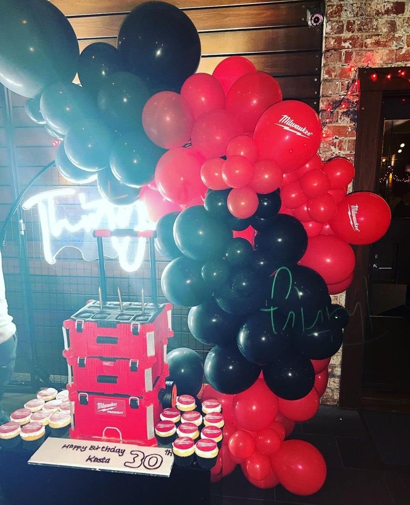 Bezente Red & Black Balloons Garland Kit - 100 Pcs Confetti & Solid Balloons for Wedding, Birthday, Graduation, BBQ, & Prom Decor