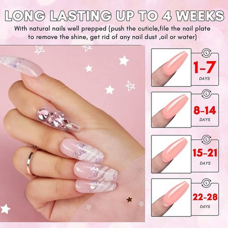 Makartt Poly Nail Gel Kit with UV LED Lamp: Clear Pink Neutral Colors, Multifunctional Builder for Extension strengthener, with Slip Solution, Dual Forms, Base Top Coat, Brush All in One Starter Set