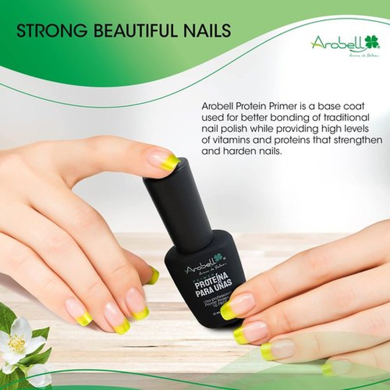 AROBELL Nail Primer - 12ml Multivitamin and Protein Nail Primer and Dehydrator – Professional Primer for Salons, Nail Artist Nail Tech Supplies - Easy to Apply and Long-Lasting Results