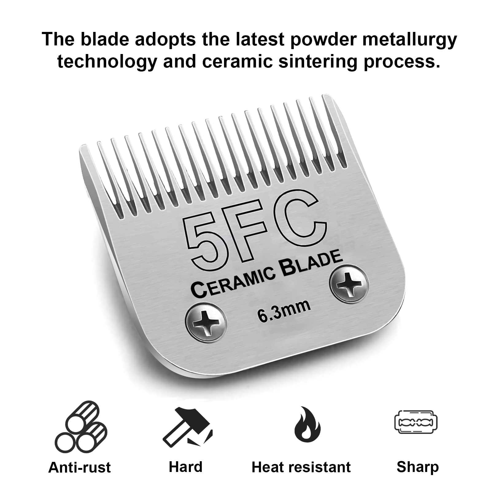 5FC Blade Dog Grooming Clipper Blades,Compatible with Andis Dog Clipper