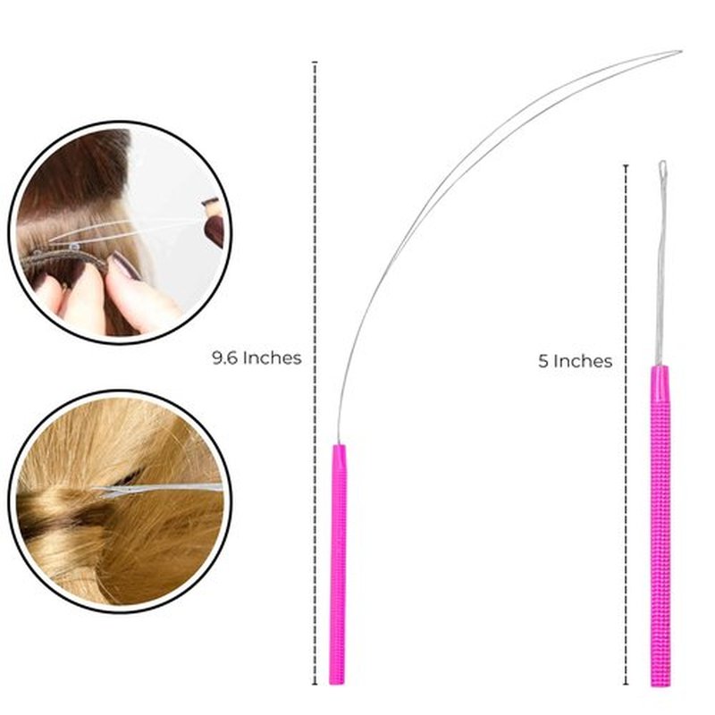 SIVOTE Professional Hair Extension Pliers & Bead Extension Tool Kit – Stainless Steel Hair Pliers for Bead Extensions, Microlink Tool Kit, & Loop Threader for Micro Beads Hair Extensions Kit Pink