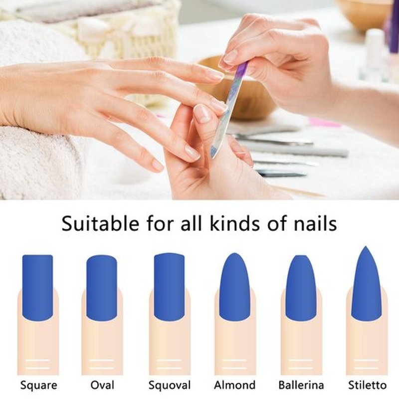 Mudder 5 Pack Glass Nail File with Case for Women Double Sided Crystal Fingernail File for Natural Nails Manicure Care Valentines Galentines Gift(Classic Pattern)