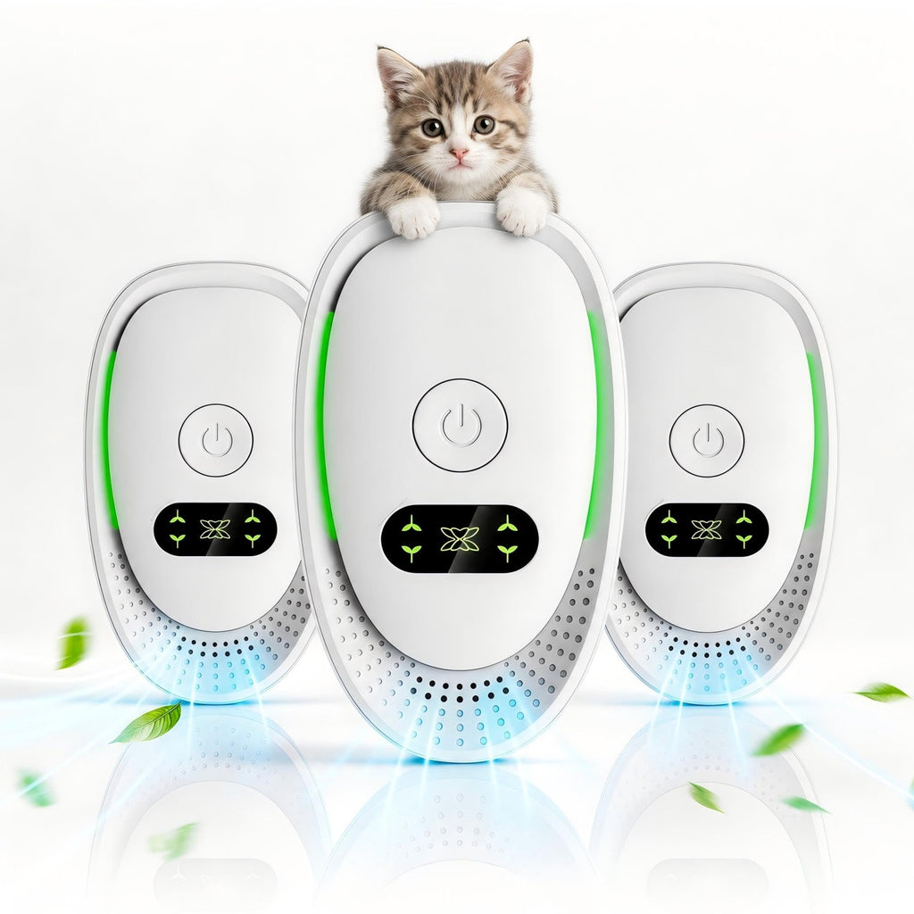 Air Ionizers 3 Pack, Small Negative Ion Air Purifiers for Home, Bedroom, Office, Kitchen & Travel, Low Noise Portable Air Freshener for Odor, Smoke, Dust, Pets, Fresh Odor Eliminator Kit
