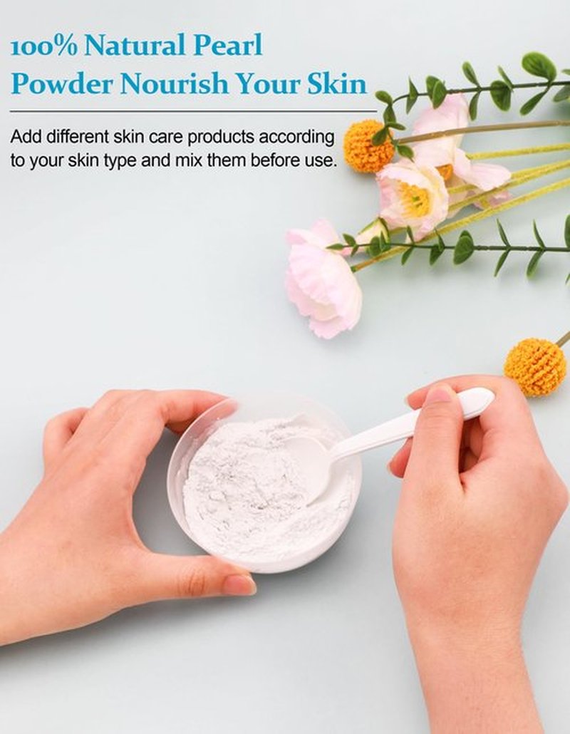 Jutqut Freshwater Pearl Powder Organic, 100g100% Natural Pearl Powder,DIY Skincare —DIY Antioxidant, Deep Cleansing, Pore-Shrinking, Anti-Aging Mask