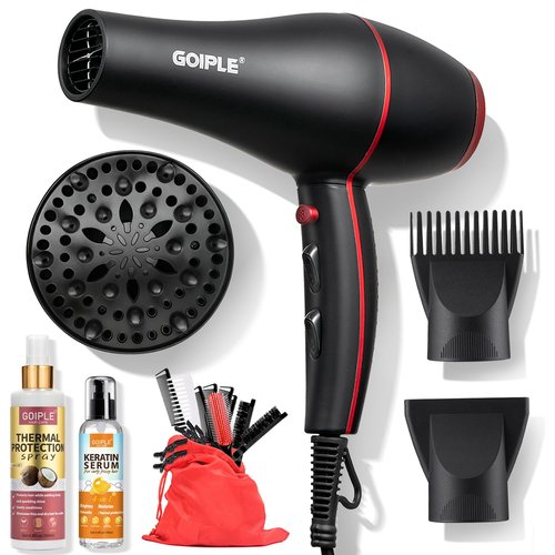 21Pcs Professional Hair Dryer Kit - Ionic, Lightweight, Low Noise, Constant Temperature, 1800W Blow Dryer for Women and Men - Includes Hair Dryer, Nozzles, and Accessories Set