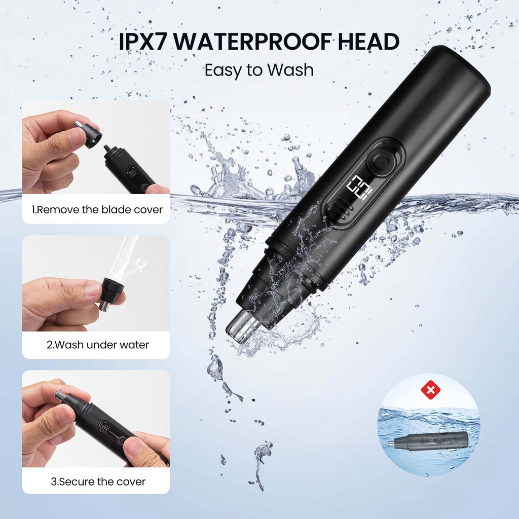 SUERBEATY Nose Hair Trimmer for Men Rechargeable, LED Display