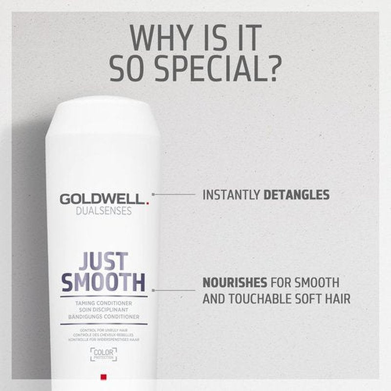 Goldwell Dualsenses Just Smooth Conditioner - Anti-Frizz & Humidity Control | 33.8 Fl Oz