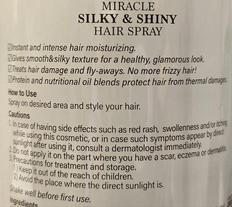 Elabore Miracle Silky & Shiny Hair Spray 300ml / 10.14fl.oz