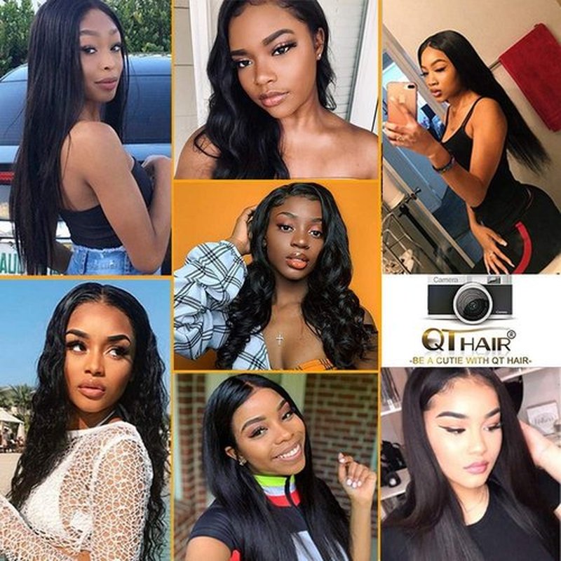 QTHAIR 18A Straight Human Hair 24Inch 100g 100% Unprocessed Straight Brazilian Virgin Hair Weave Natural Color Brazilian Straight Hair Bundles
