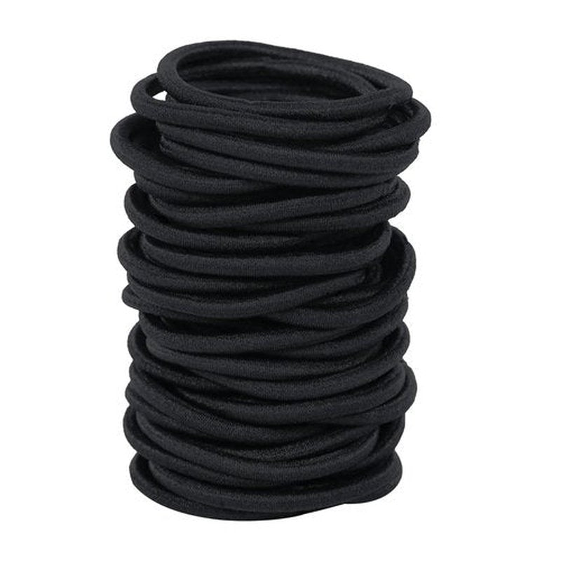 Ayogost Black Hair Ties No Damage 180Pcs Ouchless Elastics Hair Bands Ponytail Holders Rubber Bands Bull Pack For Women Girls or Men