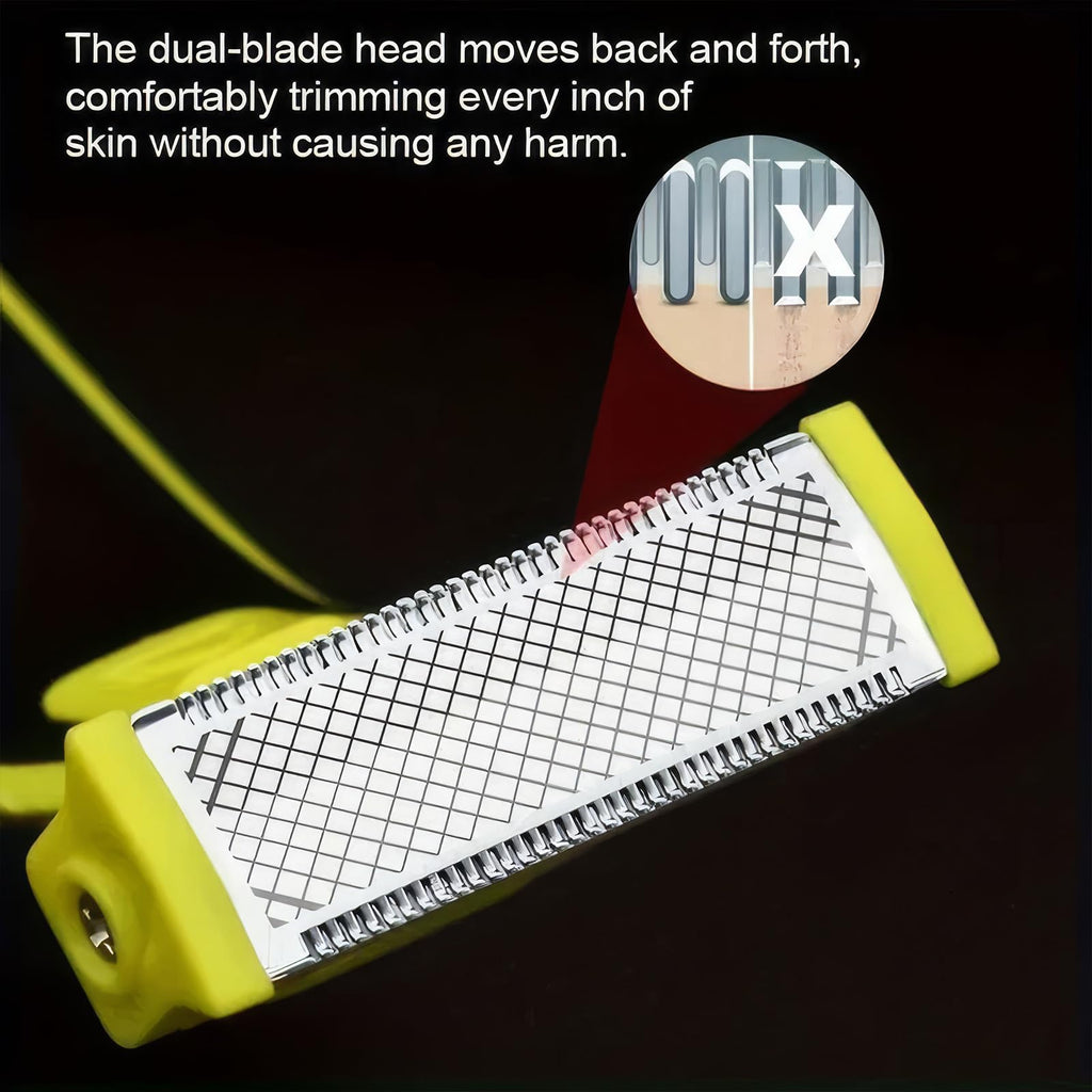 Men's Electric Shaver, Dual Blade Wet & Dry Razor, Full Body Washable, USB Rechargeable, 4 Precision Trimmer Heads for Beard, Facial, Body Grooming, Non-Slip and Durable, Great for Gift (1PCS)