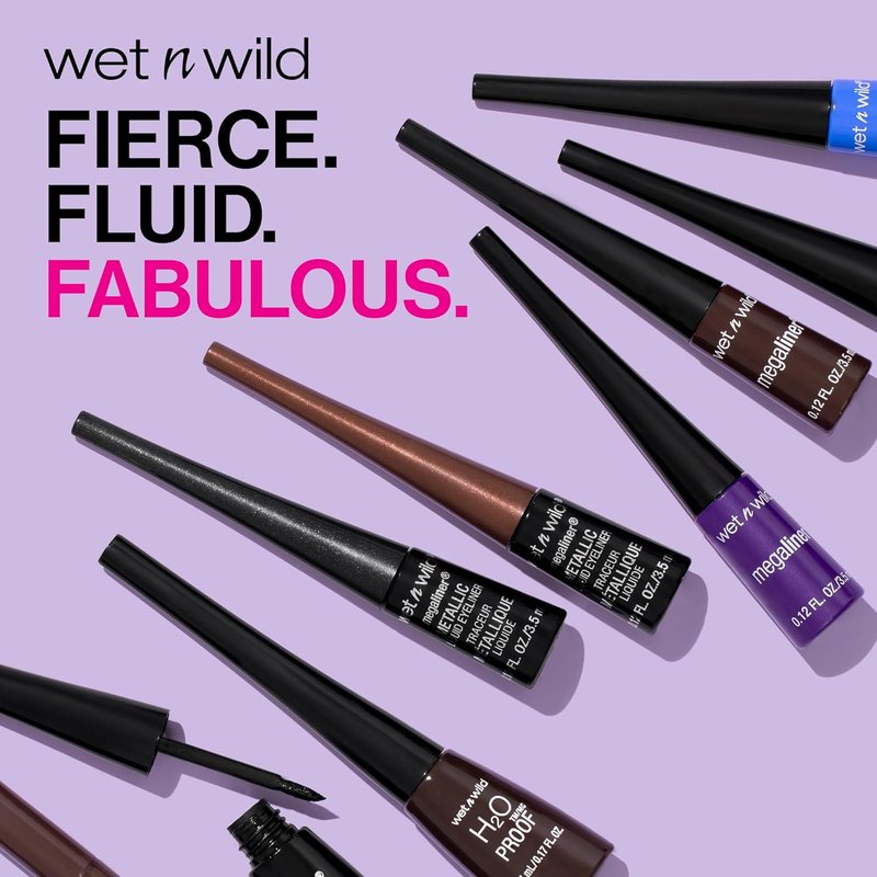 Wet n Wild MegaLiner Liquid Eyeliner - Intense Black Color for Bold, Long-Lasting Looks