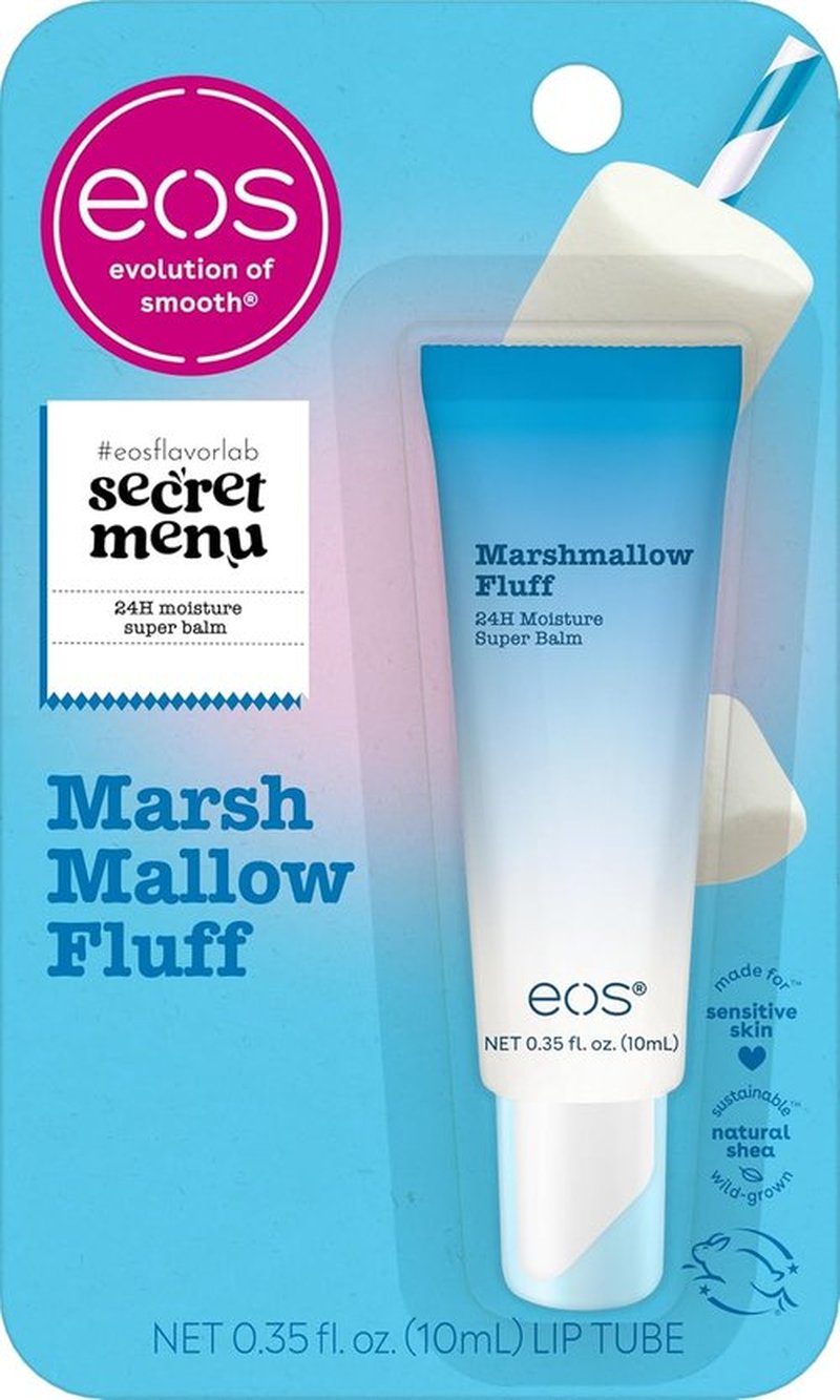 EOS 24H Moisture Super Balm - Marshmallow Fluff Lip Mask for Deep Hydration | Limited Edition 0.35 fl oz
