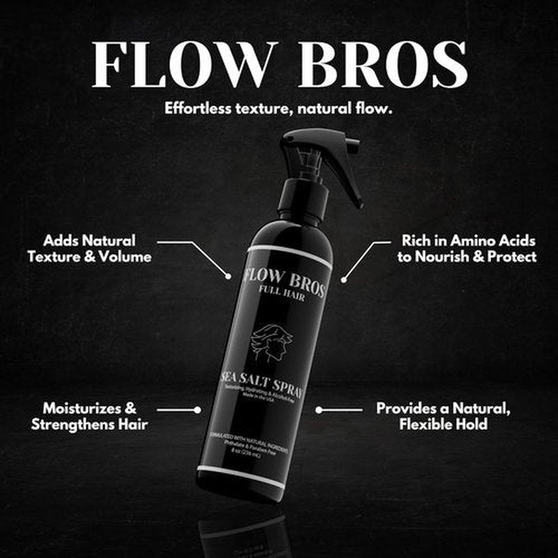 Flow Bros Sea Salt Spray for Hair - Texturizing & Volumizing with Natural Ingredients - 8oz