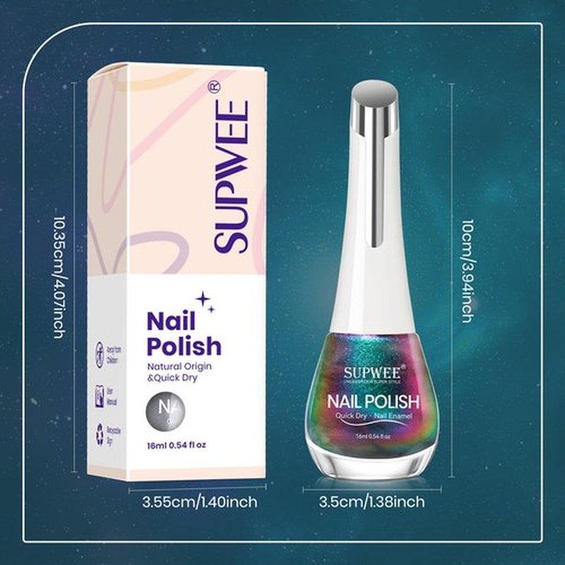 SUPWEE Cat Eye Nail Polish Non Gel with Magnet Quick Dry Cateye Magnetic Nail Polish for Fingernail Air Drying Fast Lacquer Manicure Gift For Women Girls 16ml, 0.54fl oz