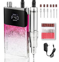 Professional Nail Drill ,OBEEGOO Electric Nail Drill 40000RPM Portable Electric E File Portable Acrylic Nail File Tools for Gel Nail ,Nail Beauty Salon (Pink)