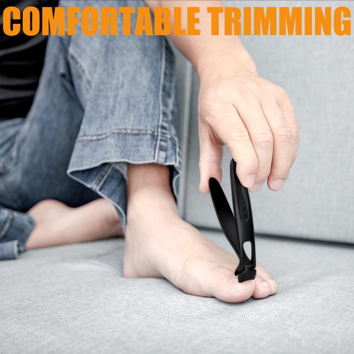 Precision Stainless Steel Heavy Duty Angled Head,Wide Jaw Clippers for Seniors and Man,Ingrown Toenail,Thick Nail.Long Handle, Slanted Nail Cutter for Men,Women,Pregnant,Elderly.5Pcs