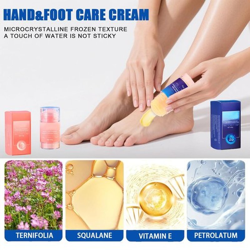 fintaps Crack Feet Prevention Stick,2pcs Anti Crack Foot Cream For Dry Heels,Moisturizing Foot Balm Stick for Women Men Dry Heels(Pink+Blue)