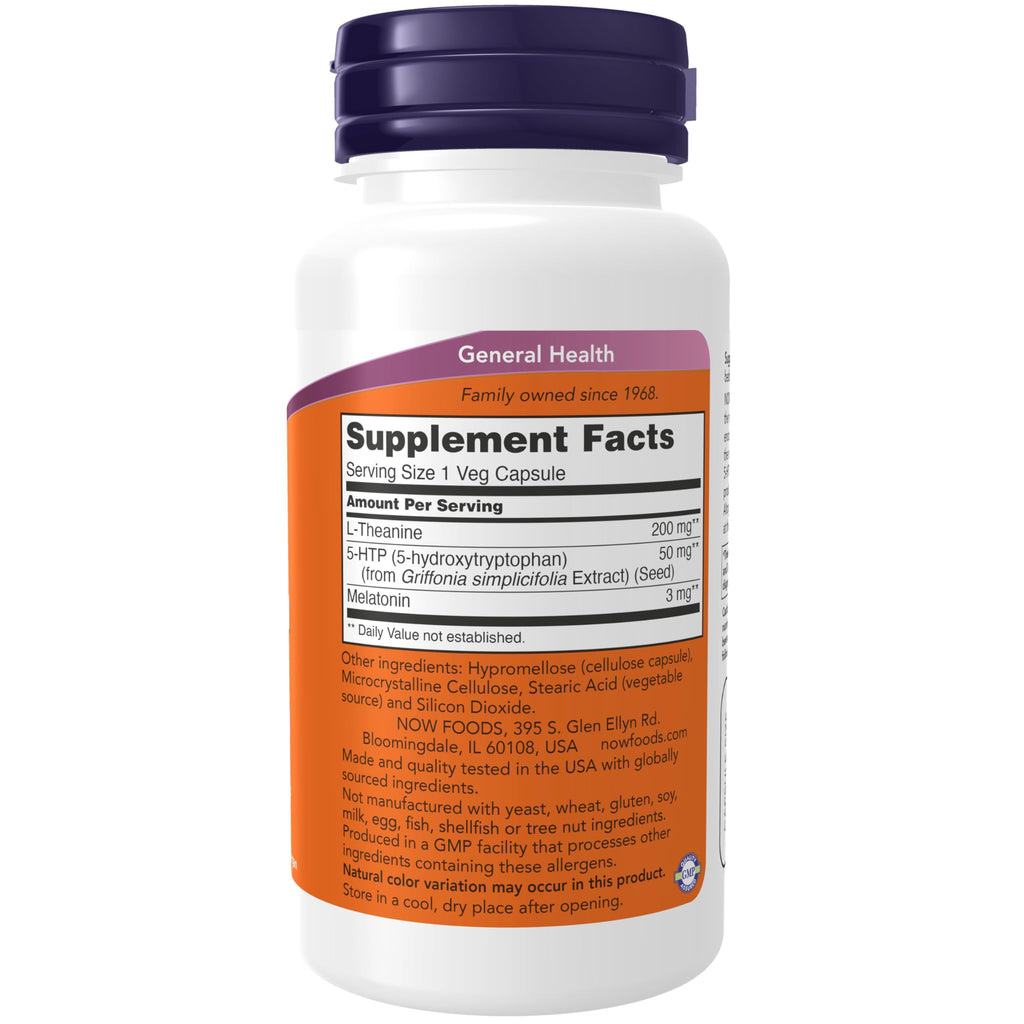 NOW Foods Supplements, Sleep Regimen 3-In-1, With Melatonin, 5-HTP and L-Theanine, Restful Sleep Blend*, 90 Veg Capsules