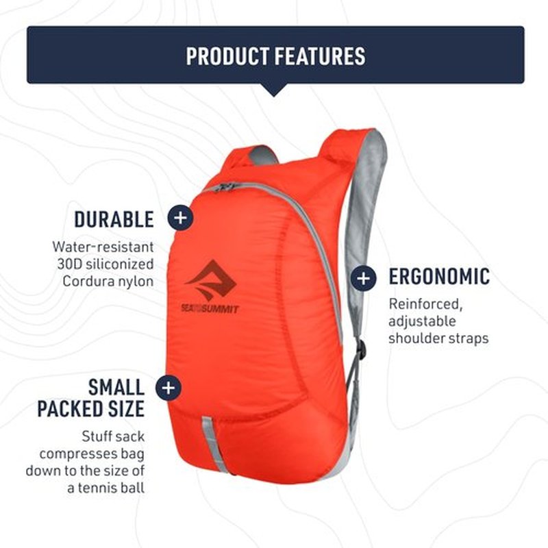 Sea to Summit Ultra-Sil Day Pack - Ultralight 20-Liter Backpack in Atoll Blue