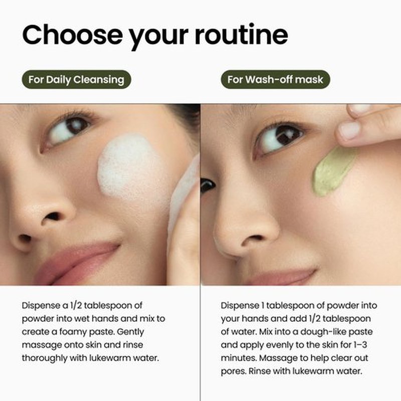 delphyr FRESH MATCHA PACK CLEANSING POWDER, Matcha Mask, Ceramide, Gentle Face Wash, Radiant Skin, Facial Cleanser for Dry Skin, Korean Skincare, Fragrance Free, 40g/1.41fl.oz.
