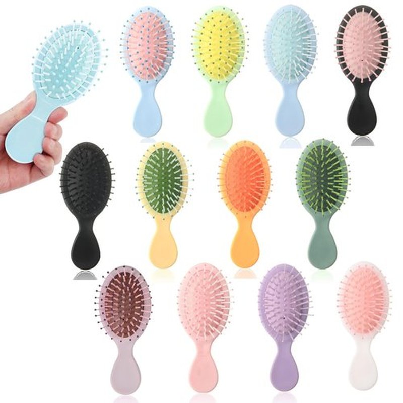 12 Pack Mini Hair Brush Bulk, Wet Hair Brush for Travel, Mini Brush for Most Hair Types, Compact Travel Hairbrush for Teens & Adults, Perfect for Bridesmaid Gifts, Party Favors