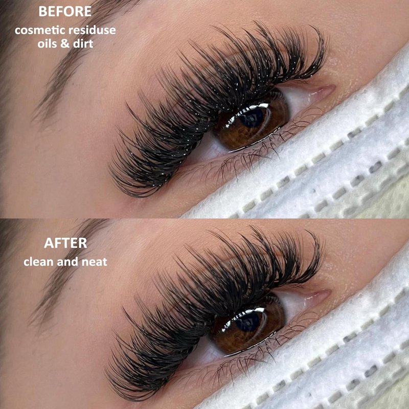 VEYES INC Lash Shampoo for Lash Extensions. Eyelash Wash for Extensions & Natural Lashes. Eyelash Extension Cleanser + Brush,Oil & Sulfate Free,60ml. Lash Supplies for Salon & Home Care