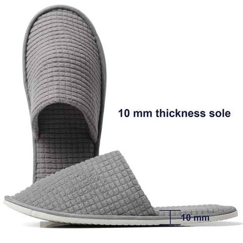DANORKE 12 Pairs Disposable House Slippers for Guests, Washable Reusable Soft Polar Fleece Spa Slippers, Non-slip Indoor Slippers for Hotel Travel