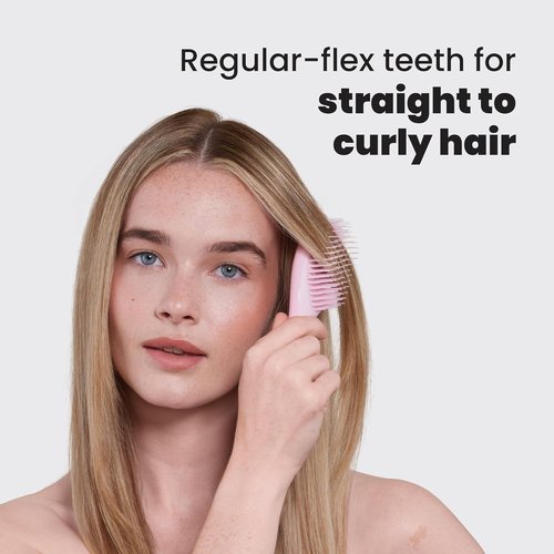 Tangle Teezer Ultimate Detangler Brush - Travel-Size Mini Hair Brush for Straight to Wavy Hair, Millennial Pink