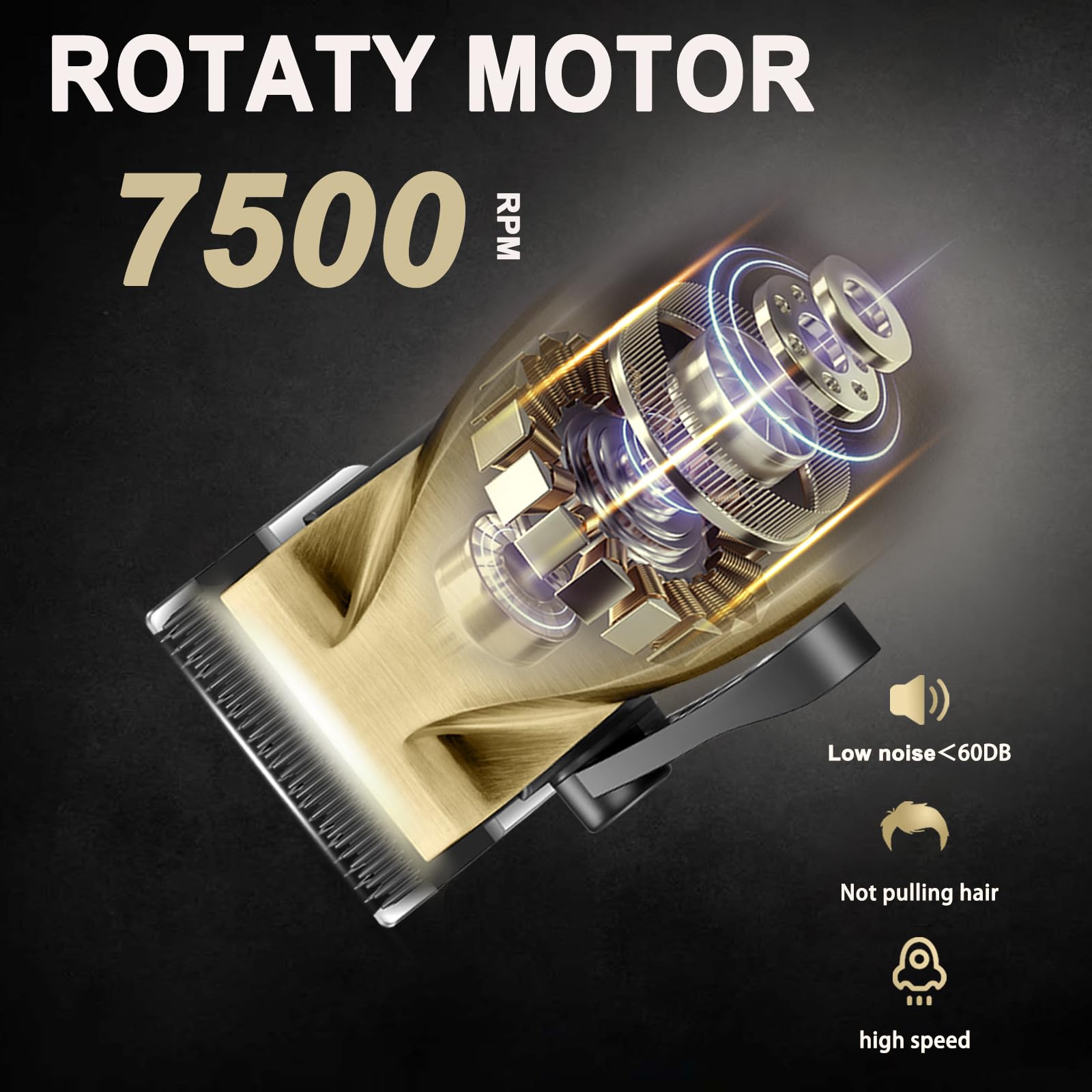 KEMEI Hair Clippers for Men Professional, Barber Clippers for Hair Cutting & Grooming, Cordless Beard Trimmer with Charging Base LED Display KM-2230 Gold