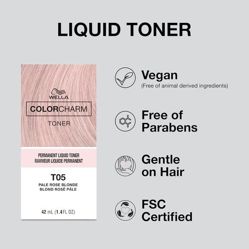 COLORCHARM Permanent Liquid Toner - Neutralize Brass, Paraben-Free & Vegan - T27 Medium Beige Blonde, 1.4 Fl Oz