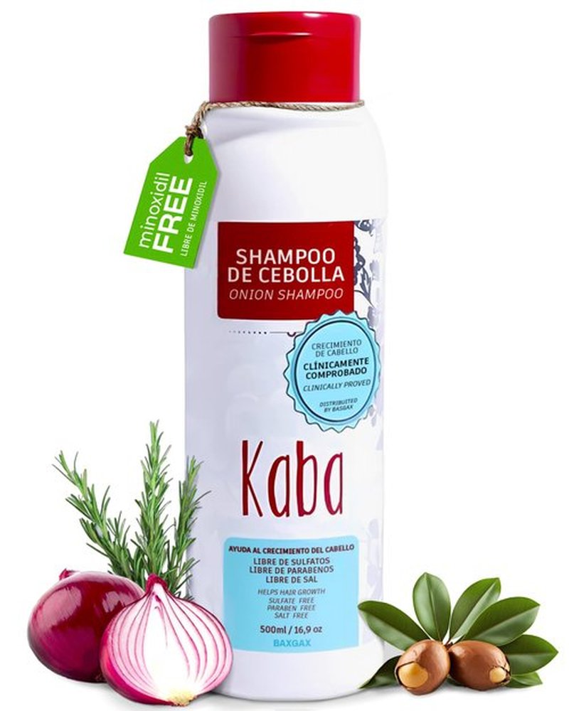 Kaba Onion Shampoo for Hair Growth, Suitable for All Hair Types, Fresh Scent, 16.9 oz