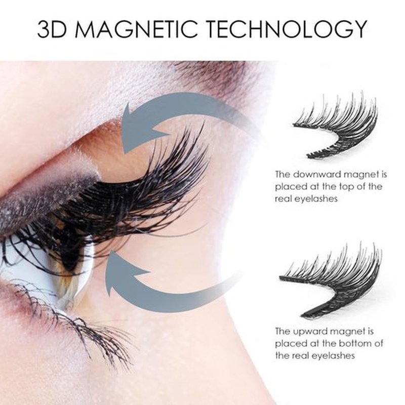 Magnetic Eyelashes, Effectively Natural Look False Lashes without Eyeliner, Light Weight & Waterproof Magnetic Eyelashes No Glue