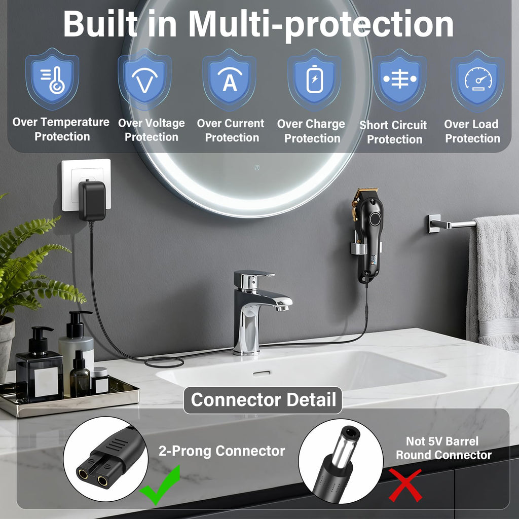 5V Hair Clipper Charger Replacement Compatible with SUPRENT Pro Clipper