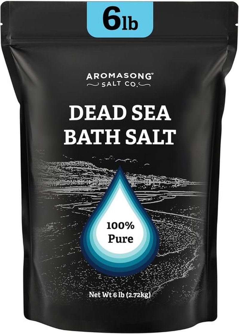 Aromasong Dead Sea Salt Bath Soak - 100% Natural 6 Lbs Bulk Pack for Relaxation & Skin Detoxification