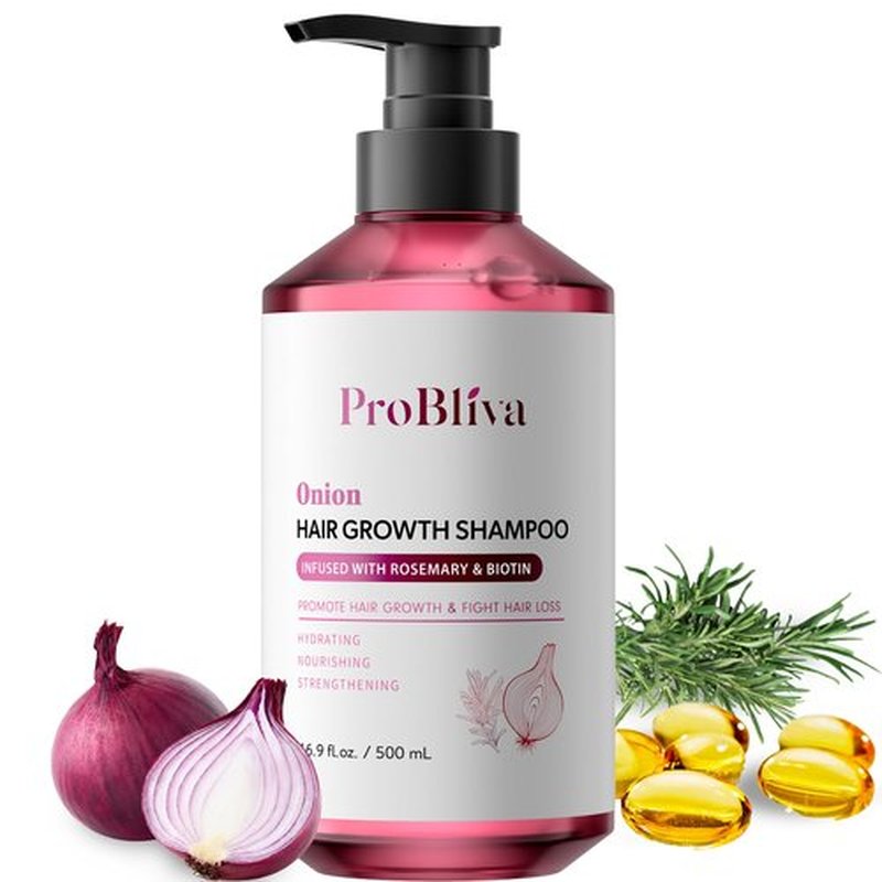 Onion & Biotin Hair Growth Shampoo: Rosemary Infused Shampoo for Hair Loss and Thinning Hair - Promotes Healthier, Thicker and Stronger Hair for Women and Men