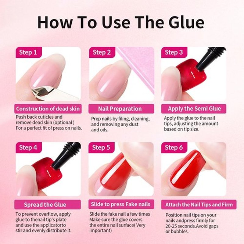 Skiennix Quick Dry Nail Glue Gel - Super Strong, Long Lasting, 10g with 10ml Remover for Press-On & Acrylic Nails