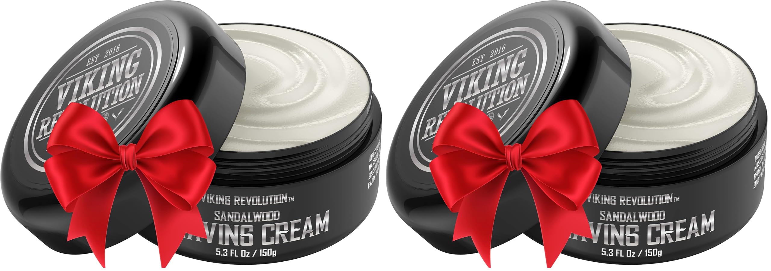 Viking Revolution Luxury Shaving Cream for Men- Sandalwood Scent - Soft, Smooth & Silky Shaving Soap - Rich Lather for the Smoothest Shave - 5.3oz (Pack of 2)