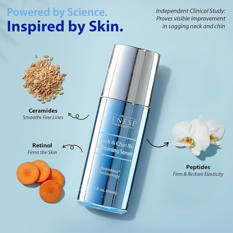 Dr. Denese Neck Firming Serum - Vitamin C & Peptide Roll-On 2 oz for Smooth, Radiant Skin | Enhances Elasticity & Definition