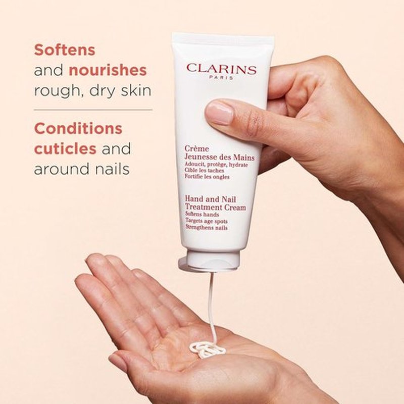 Clarins Hand & Nail Treatment Cream & Moisture-Rich Body Lotion Bundle - Softens & Hydrates Skin