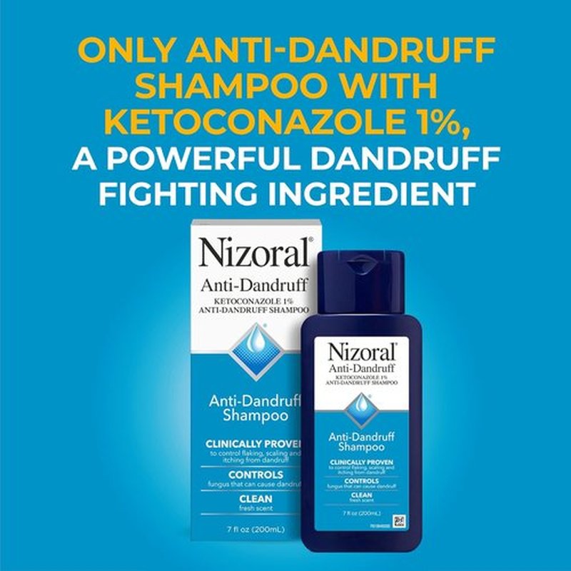 Nizoral Anti-Dandruff Shampoo - 1% Ketoconazole Formula for Effective Scalp Relief | 7 Fl Oz