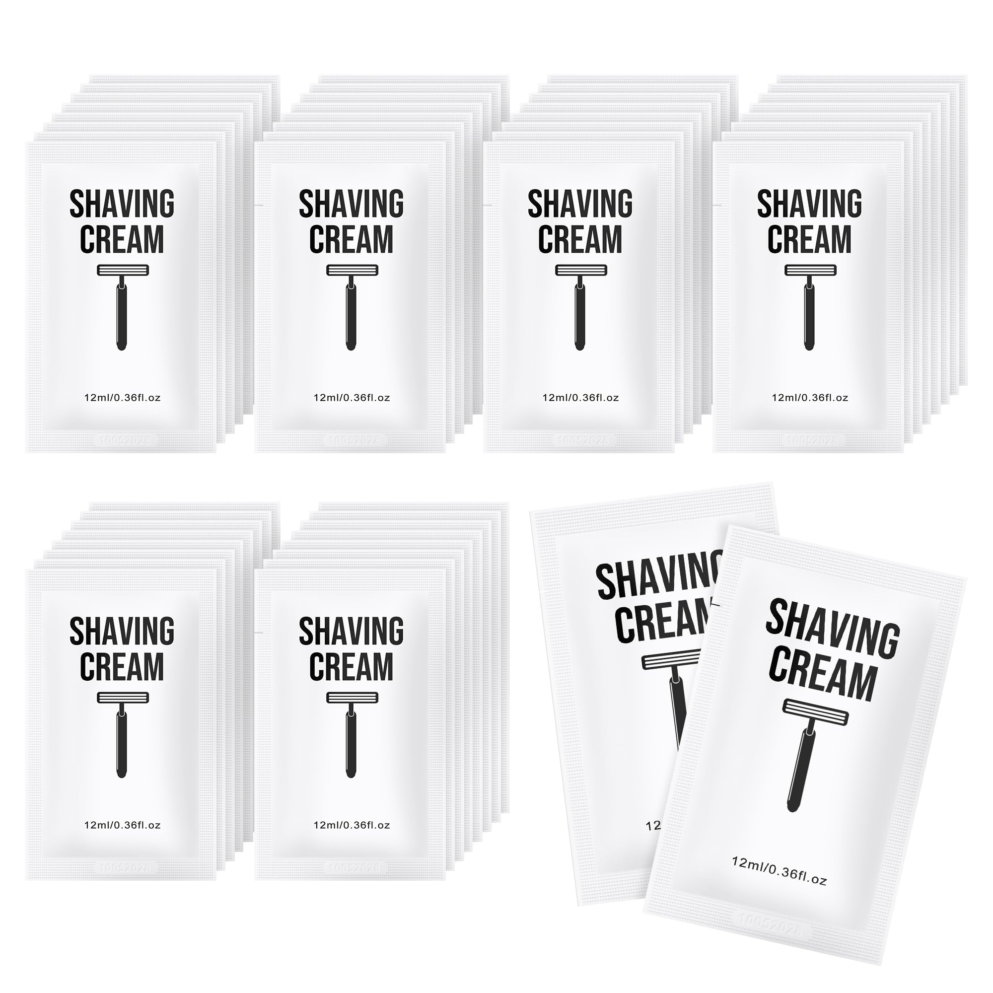 Lilingsty Shaving Cream Bulk, 12ml/0.42fl Oz Travel Shaving Cream, Individually Packaged, Suitable For Travel, Hotels, Home, Camping, Charities, Homeless People (50-PACK)