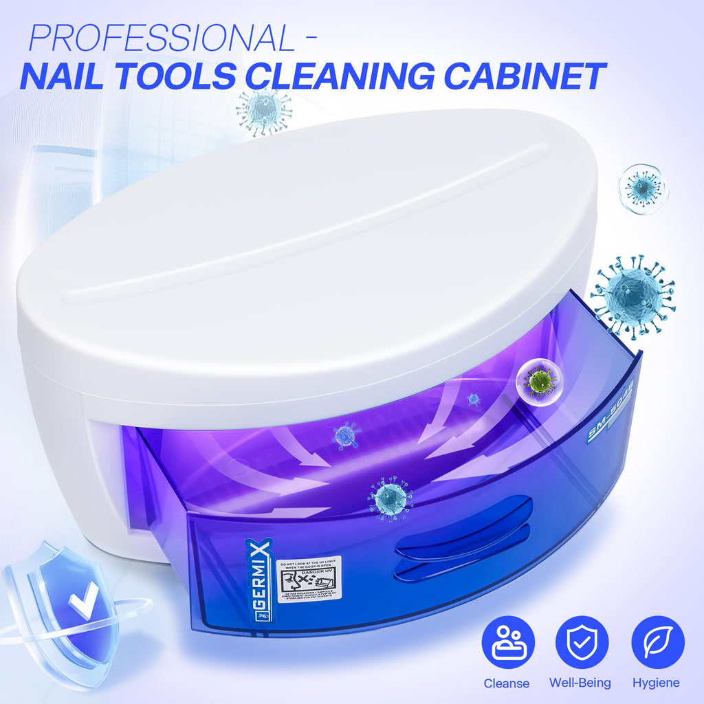 Cleaner For Nail Tools,LXIANGN Large Capacity 8 W Multipurpose Nail Tools Cleaning Box Nail Cleaner Cabinet Drawer For Barber Cutting Scissors Nipper Nail Art Tool