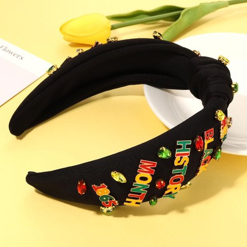Afro Queen Juneteenth and Black History Month Knotted Headbands - African Heart Map Headband, Hair Accessories and Outfits Gifts (Black E)