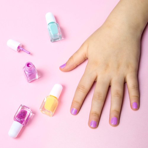 SIMPLE PLEASURES Unicorn Glitter Kids Nail Polish Set for Girls – 14 Water-Based Non -Toxic Nail Art Kit - Gift Set for Girls Ages 7-12
