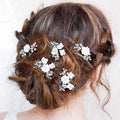 Yean Baby Breaths Hair Pins Flower Silver Hair clips Wedding Hair Accessories for Girls(Pack of 5)