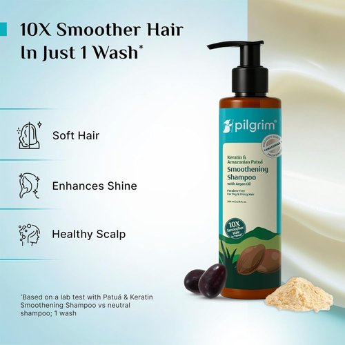 Pilgrim Hair Smoothing Shampoo - Anti-Frizz Formula for Silky, Bouncy Hair | Sulfate-Free | 6.76 Fl Oz (200ml)