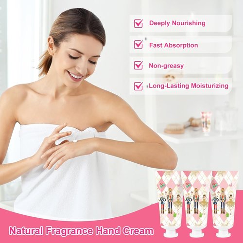 Piuaeue 50 Pcs Christmas Hand Cream Set Christmas Hand Lotion Bulk Travel Size Winter Scented Hand Lotion for Women Mom Girls, Unique Christmas Stocking Stuffers (Nutcracker)