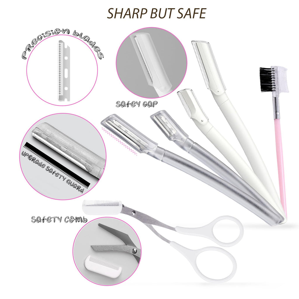 Dermaplane Razor for Women and Men - 12 Pcs Facial Shaver for Peach Fuzz, Eyebrow Hair Removal, and Gentle Exfoliation - BEAUTISILK